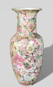Chinese Republic Porcelain Vase - “1000 Flowers” Pattern