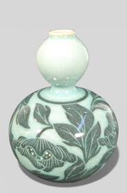 Korean Double‑Gourd Bottle Vase; In the Style of Goryeo Dynasty