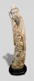 Intricately Carved Figure of Shou Lao, Daoist Deity of Longevity