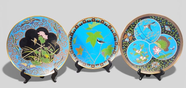Late 19th/Early 20th Century Japanese Meiji Period Cloisonne Chargers