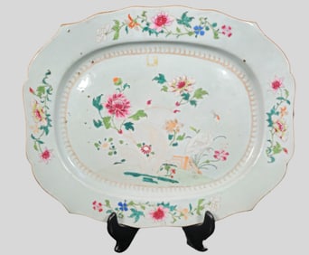 18th Century Qianlong Chinese Export Famille Rose Platter