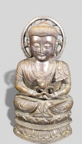 19th Century Chinese Seated Bronze Buddha