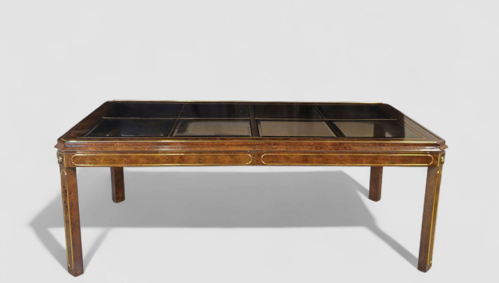 Mastercraft Burl Wood & Brass Dining Table (1 of 5)