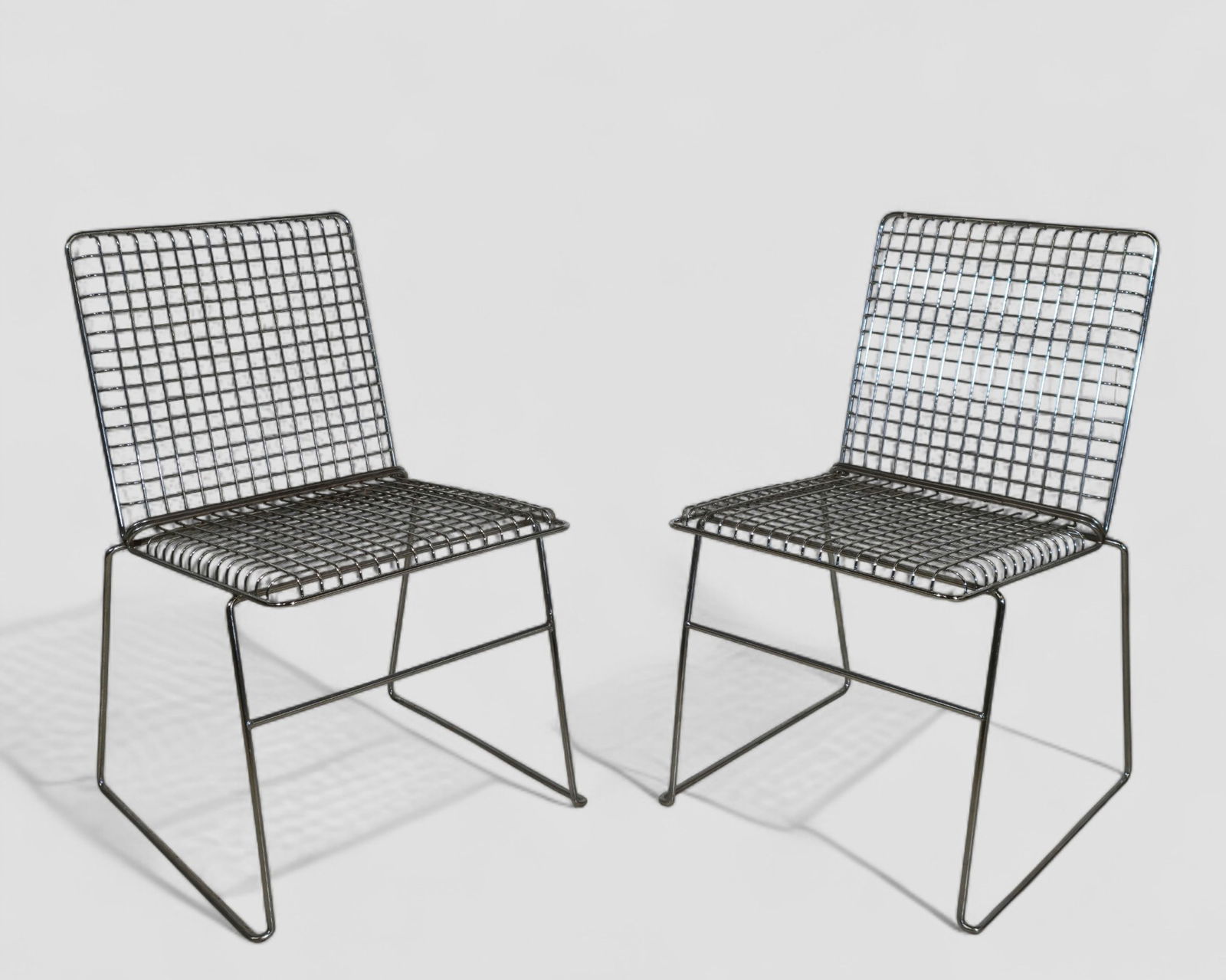 Francois Arnal Chrome Wire Side Chairs - 2