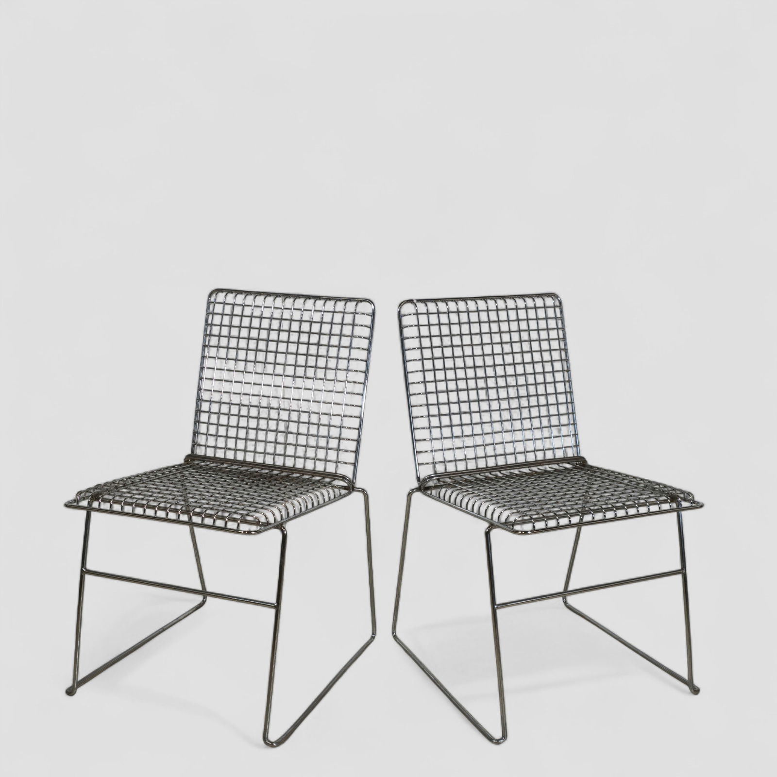 Francois Arnal Chrome Wire Side Chairs - 3