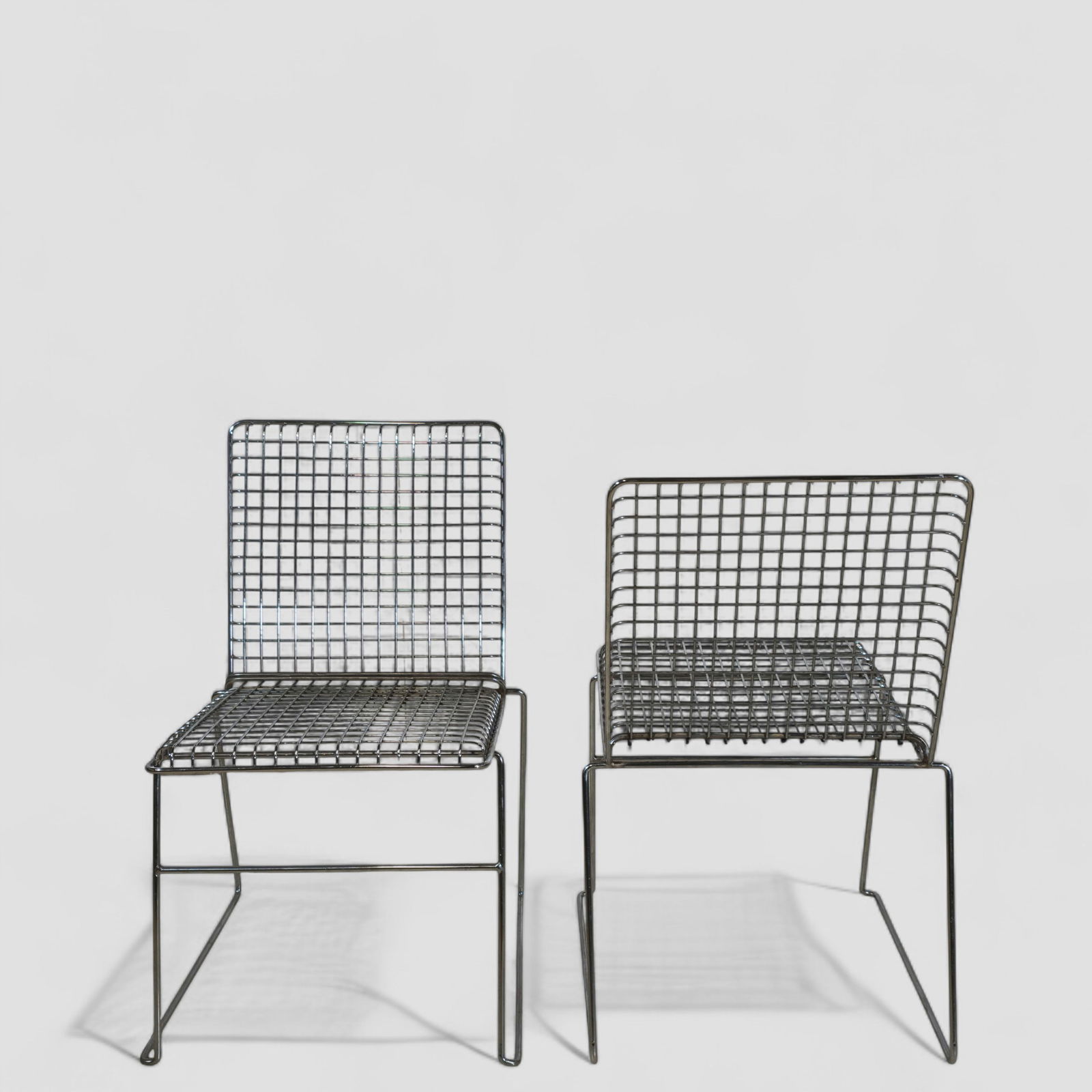 Francois Arnal Chrome Wire Side Chairs - 5