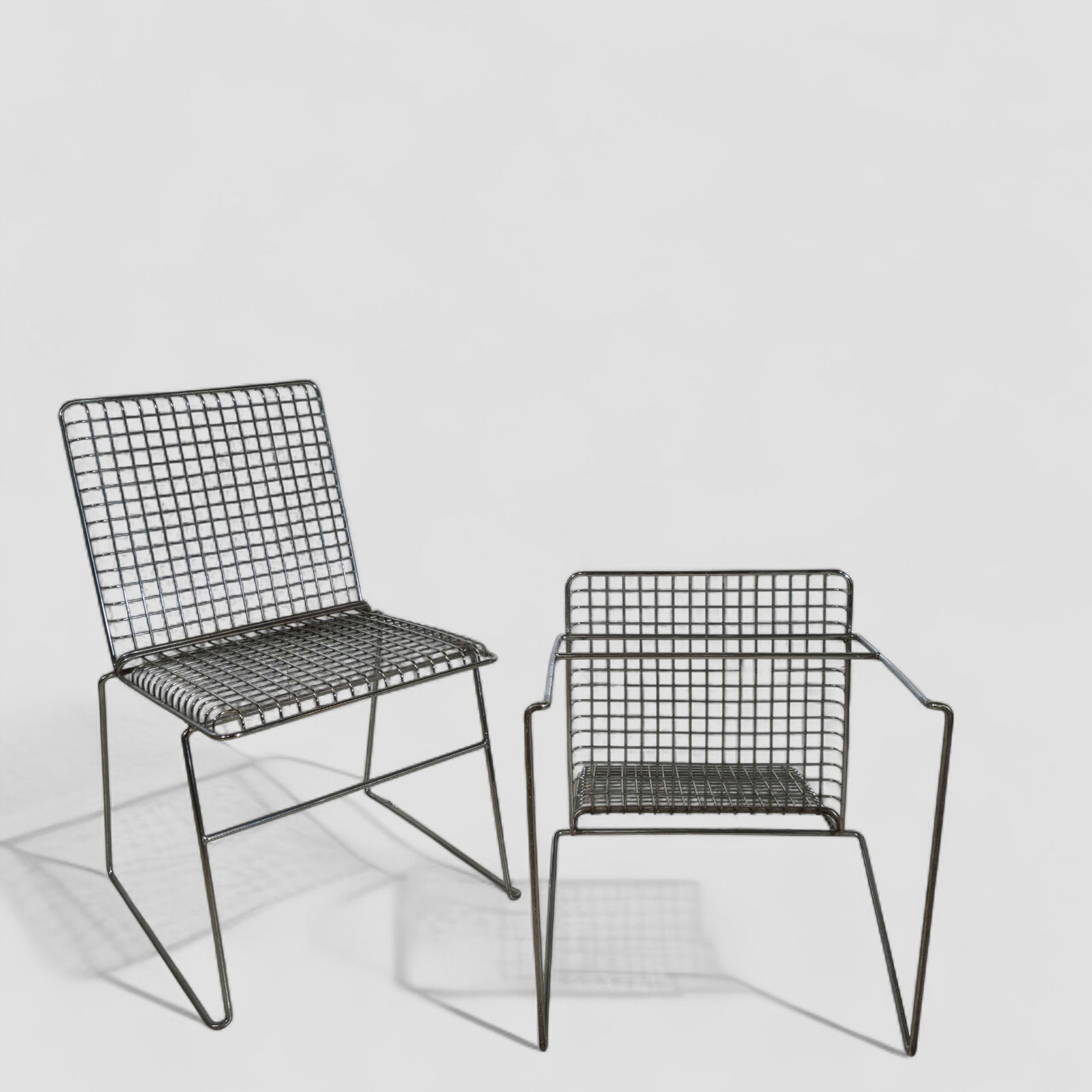 Francois Arnal Chrome Wire Side Chairs - 8
