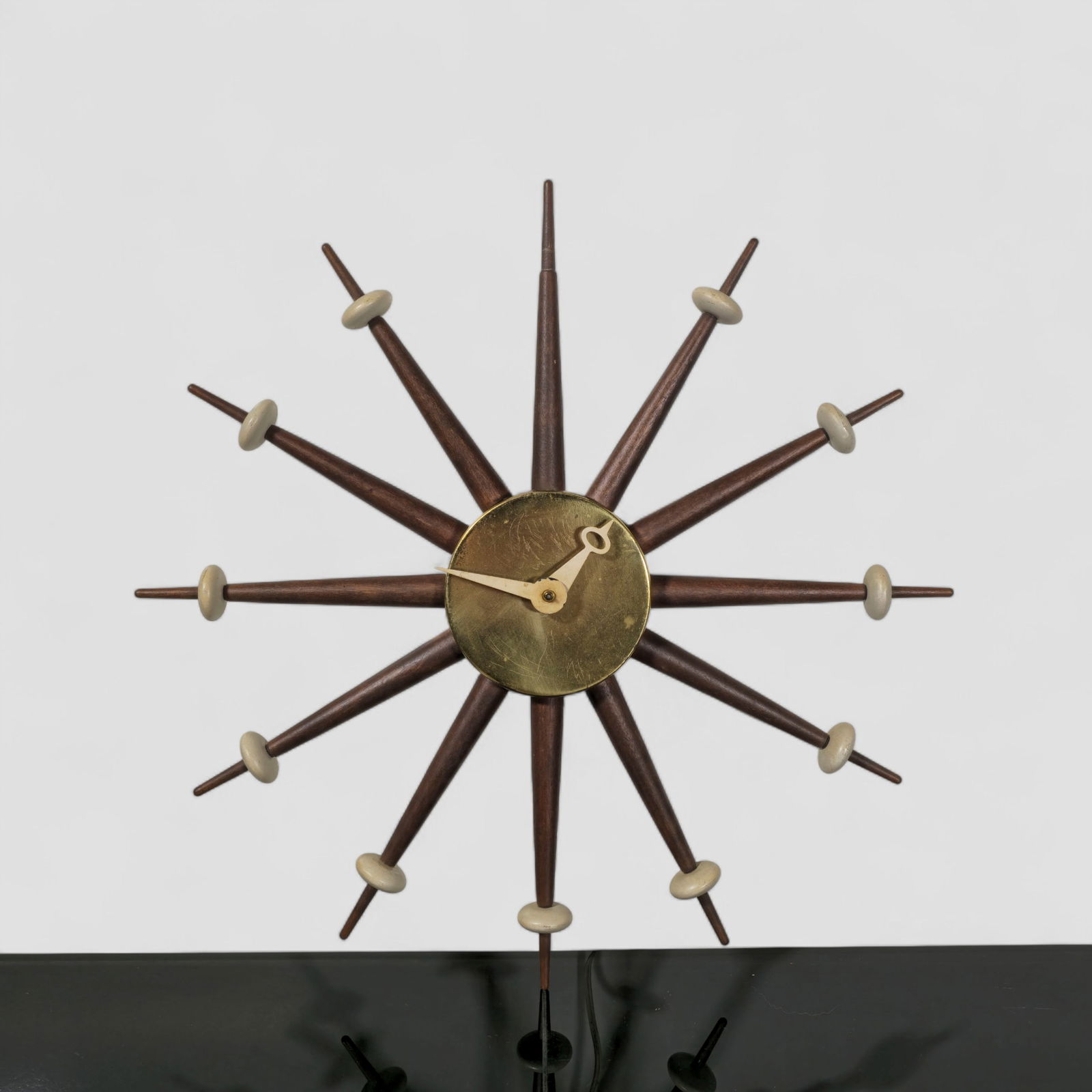 Mid-Century Sunburst Atomic Wall Clock (1 of 8)