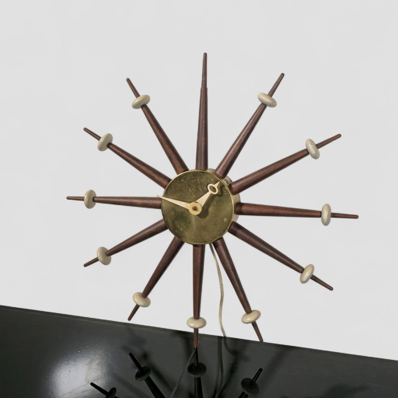Mid-Century Sunburst Atomic Wall Clock - 2