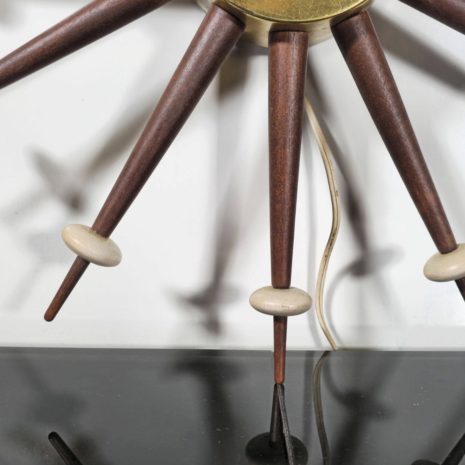 Mid-Century Sunburst Atomic Wall Clock - 5