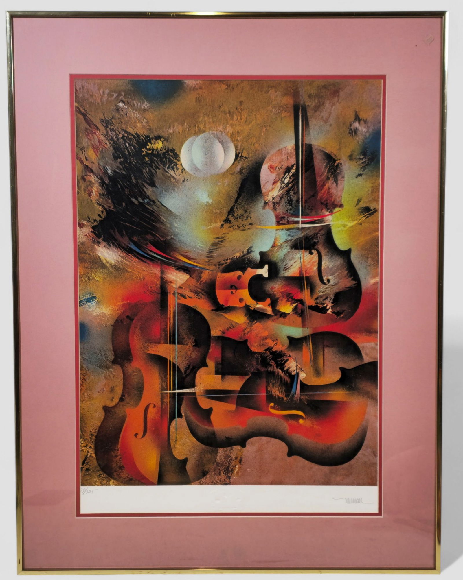 Leonardo Nierman Lithograph, Sonata. From the Sound of Color- Ravel Portfolio.: Leonardo Nierman(1932-2023, NY/ Mexico) Lithograph titled, 'Sonata'. From the Sound of Color- Ravel portfolio. Published in 1967 by Lubin Graphics. Signed and numbered lower margin 39/ 325. 