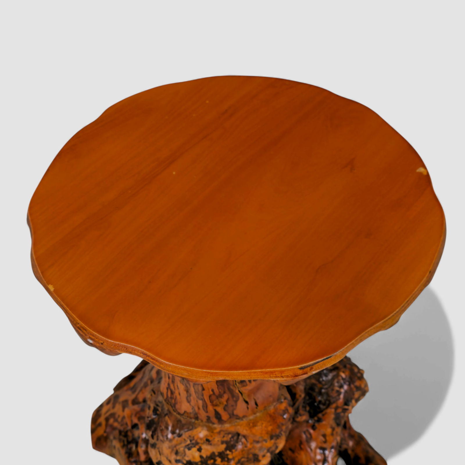 MCM Natural Root Carved Side Table - 4