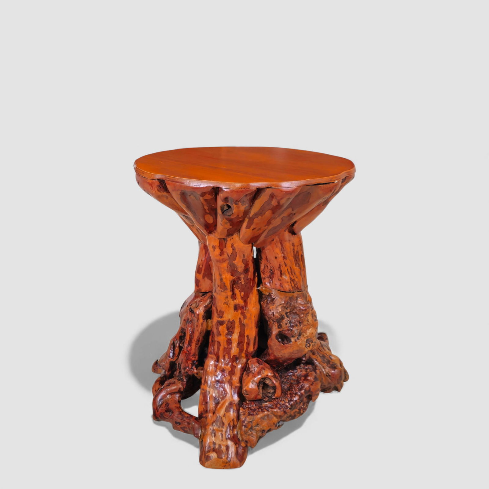 MCM Natural Root Carved Side Table - 6