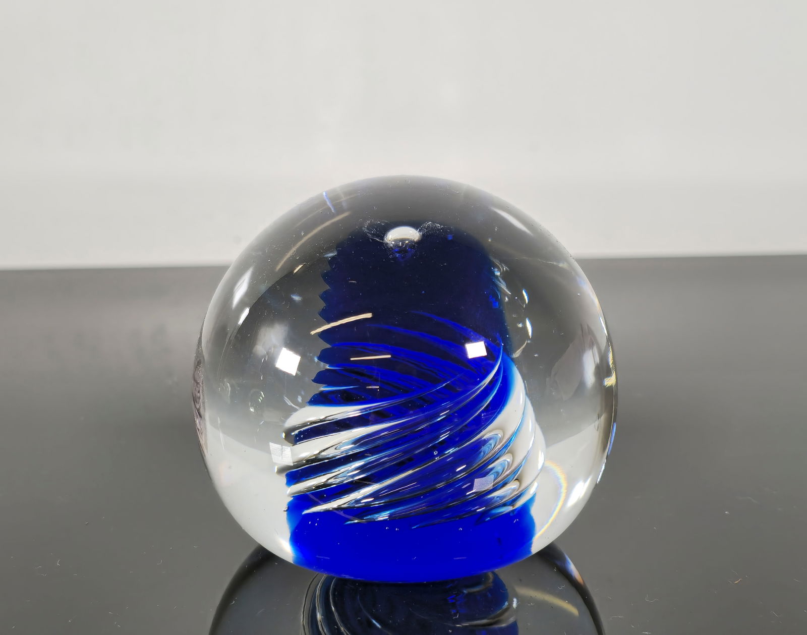 Cobalt Blue air Twist Blenko Paperweight (1 of 5)