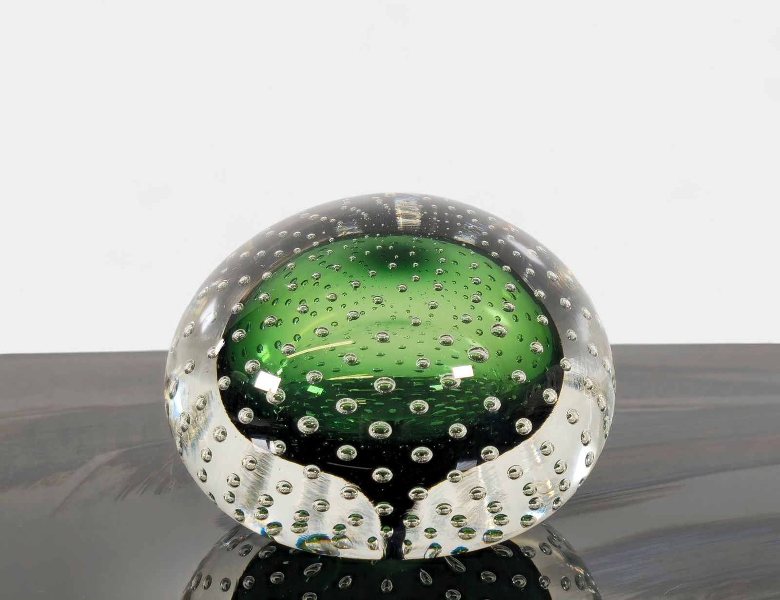 Signed Studio Art Glass Controlled-Bubble Paperweight (1 of 8)