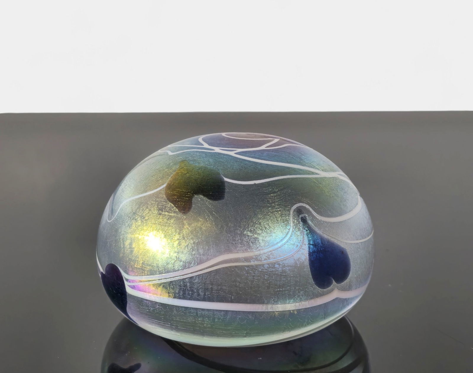 Orient & Flume Iridescent Art Glass Paperweight (1 of 7)