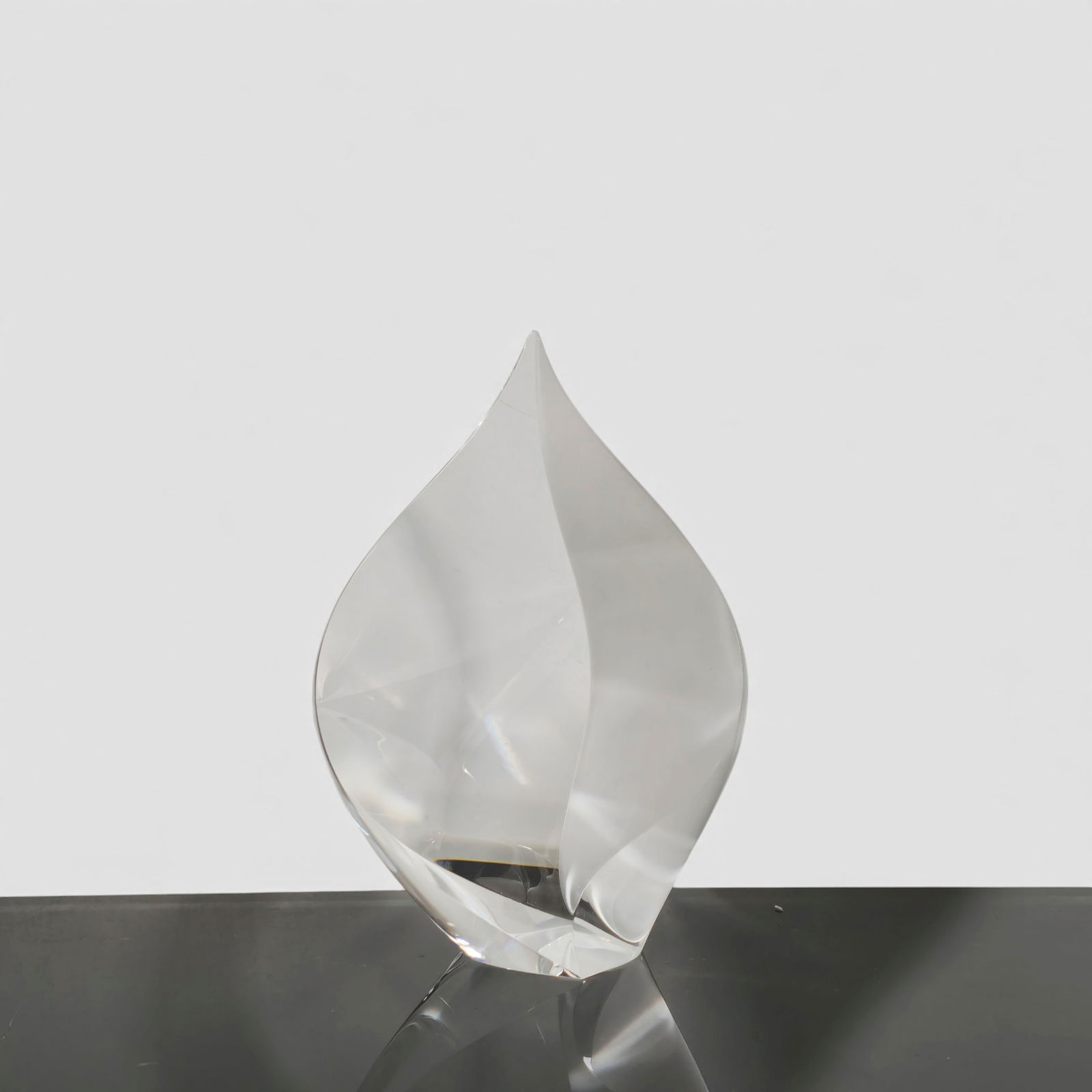 Christopher Ries , Afterglow Sculpture: Signed and dated studio glass sculpture by American artist Christopher Ries (b. 1952), executed 10/29/98 and titled Afterglow. The work features Rise's trademark precision–cut optical crystal,