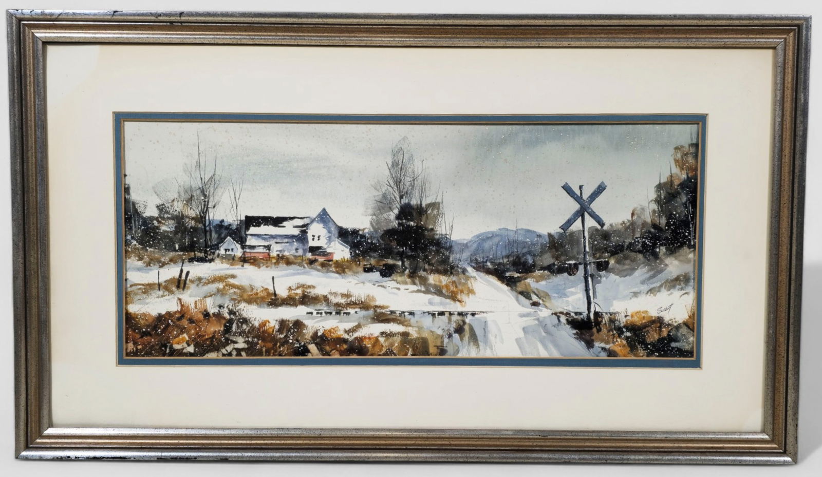 Arthur F Swart Watercolor, Winter Country Roadway (1 of 9)