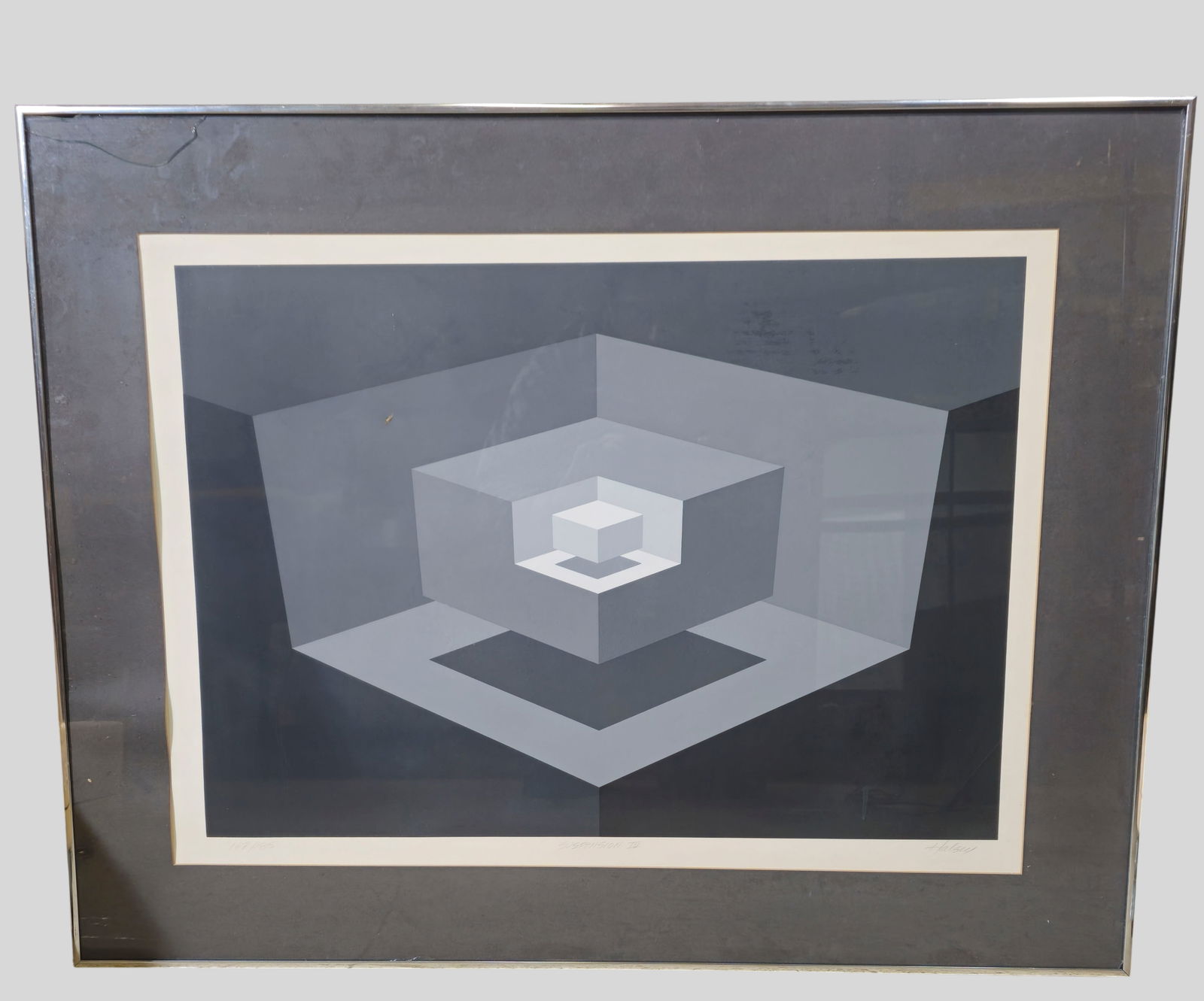 Brian Halsey Serigraph Suspension IV: Brian Halsey (Born 1942- , Indiana) Serigraph on woven paper ,"Suspension IV" Signed, titled and numbered 167/185. Image size 20 3/4 x 28 3/4. Frame 26 1/4 x 36 3/8.