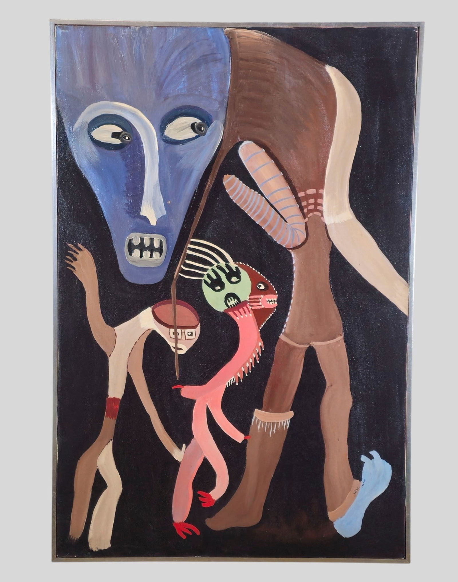 Loise Abrams Oil, Surrealist Animal and Figural Beast Painting (1 of 11)