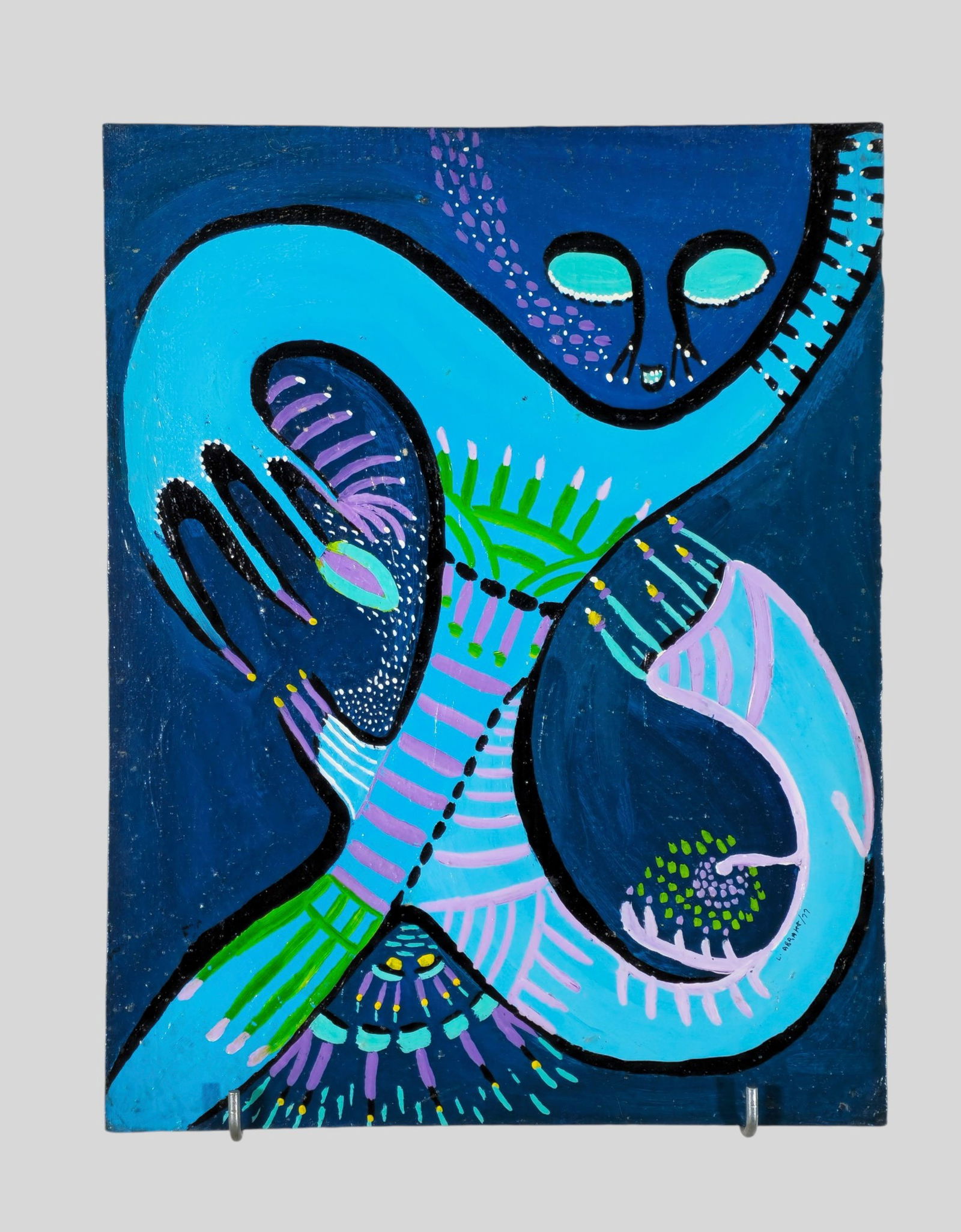 Loise Abrams Oil, Surrealist Animal and Figural Beast Painting (1 of 9)