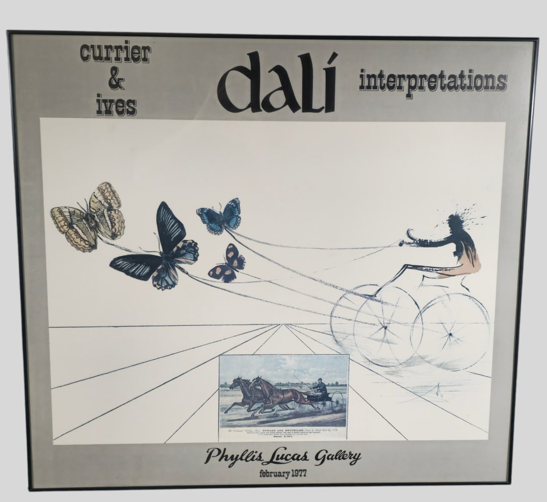 Salvador Dali American Trotting Horse Horses No. 1: Salvador Dali(1904-1989, Spain) Salvador Dali American Trotting Horse Horses No. 1. Lithograph poster from the "Currier and Ives Suite" Published by The Phyllis Lucas Gallery. Image size 30 3/4 x