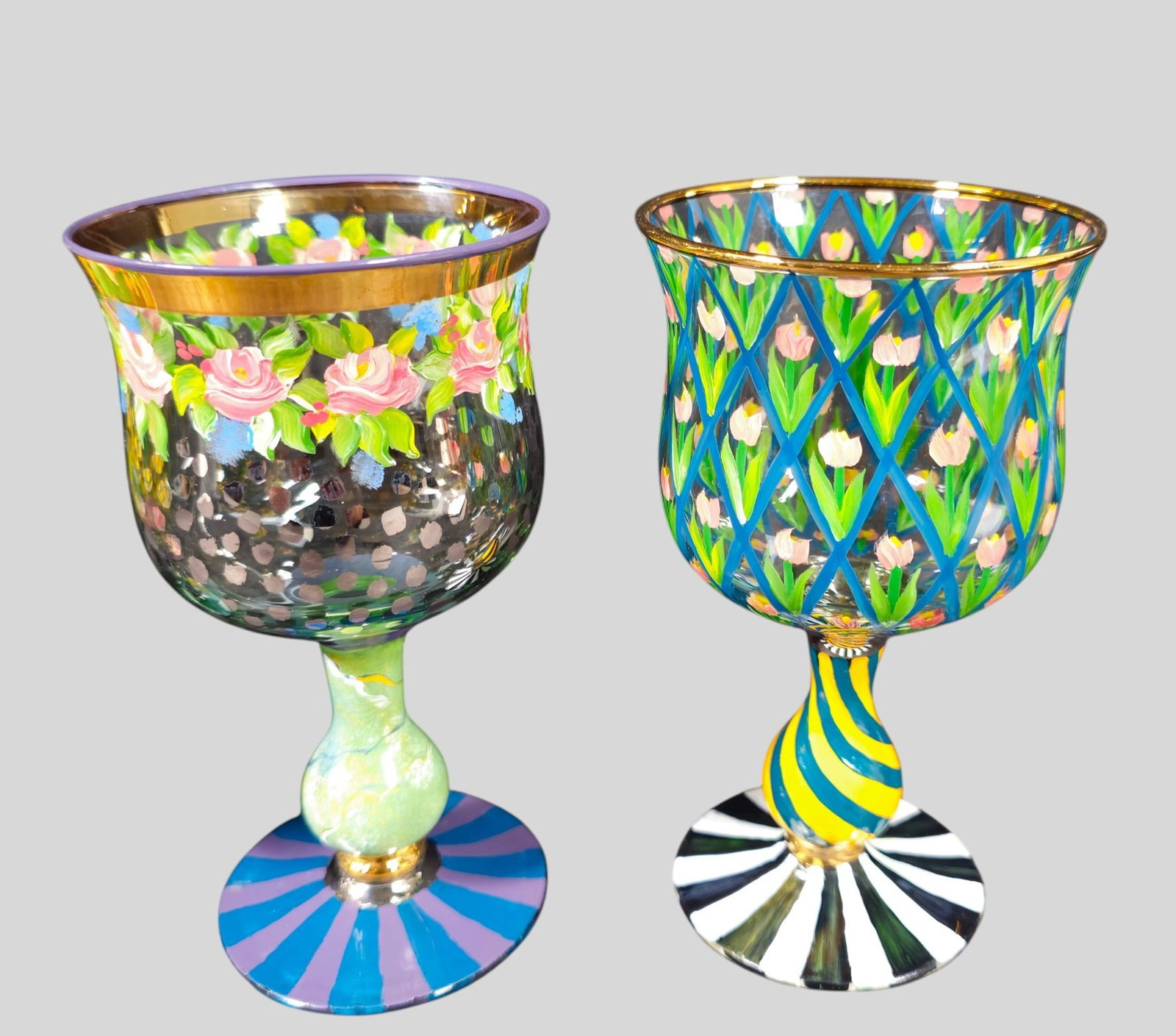 Mackenzie-Childs Water Goblets - 3