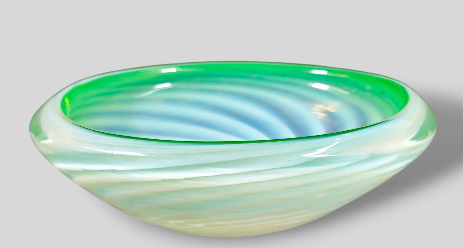 Murano Glass Bowl: Murano Glass Bowl. Italy. 1960's. Glass. 9w x 6 5/8d x 2 7/8h.