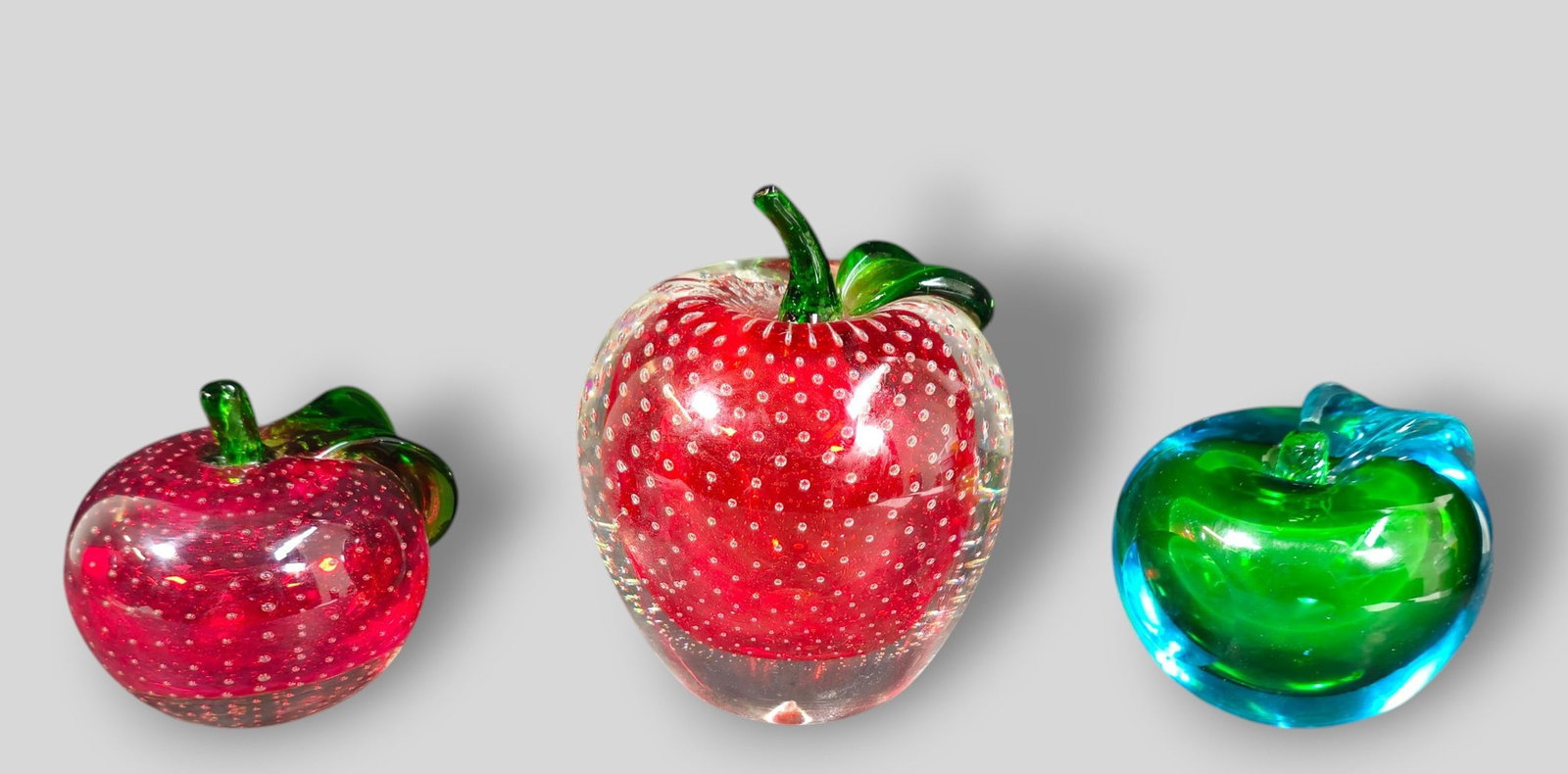 Alfredo Barbini Attribution Sommerso Apple Paperweight Plus (1 of 9)