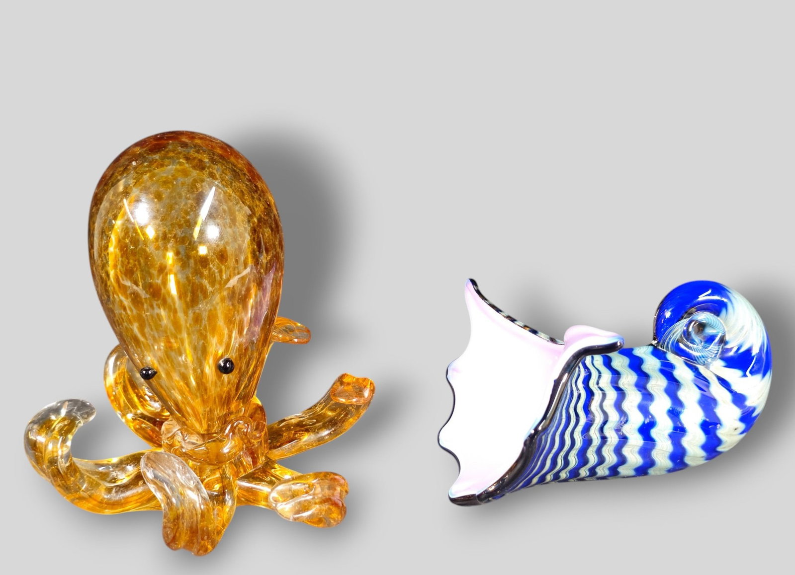 Dale Chihuly Style Persian Hand Blown Glass Shell and Glass Octopus (1 of 8)