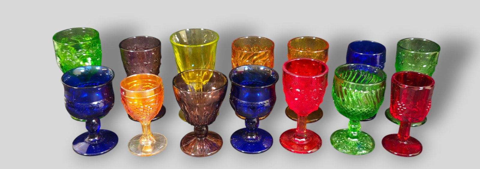 Assembled Colorful Glass Goblets (1 of 8)