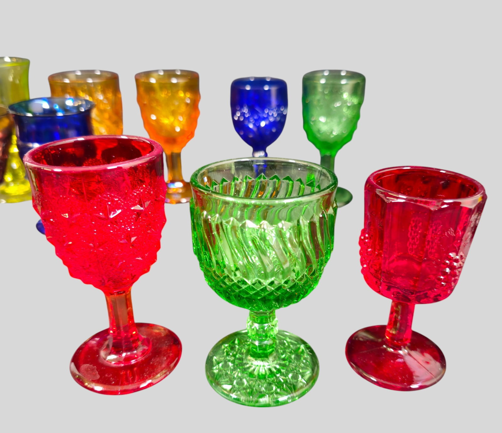 Assembled Colorful Glass Goblets - 6