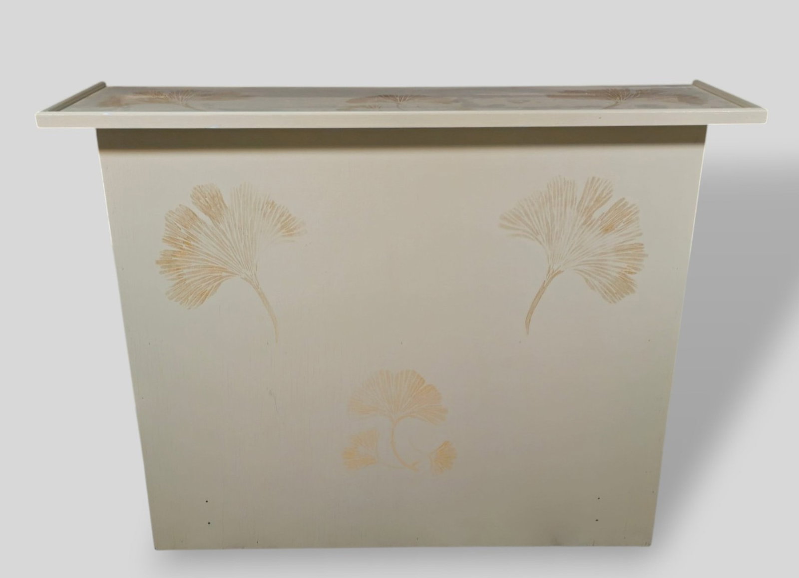 MCM Custom Bar: MCM Custom Bar. USA. 1970's. Open shelf back with raised trim top. Custom paint. 54w x 17 1/2d x 41 1/4h.