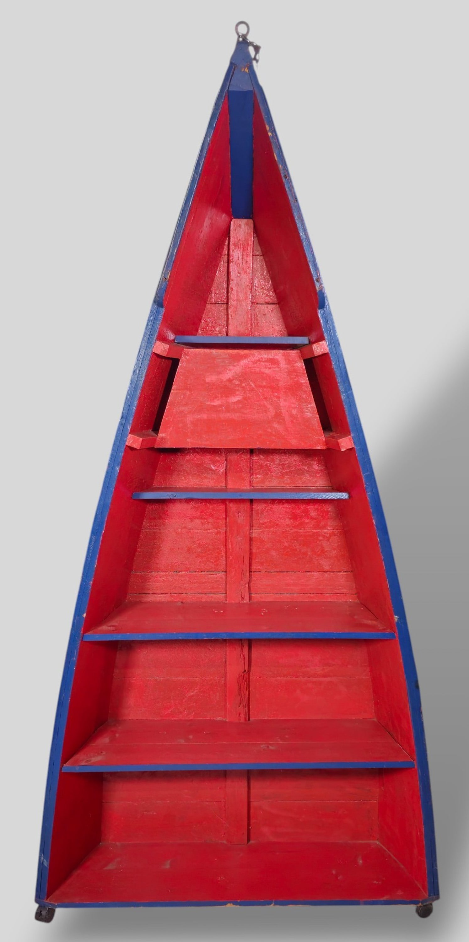 19th Century Primitive Country Canoe Form Bookcase (1 of 9)