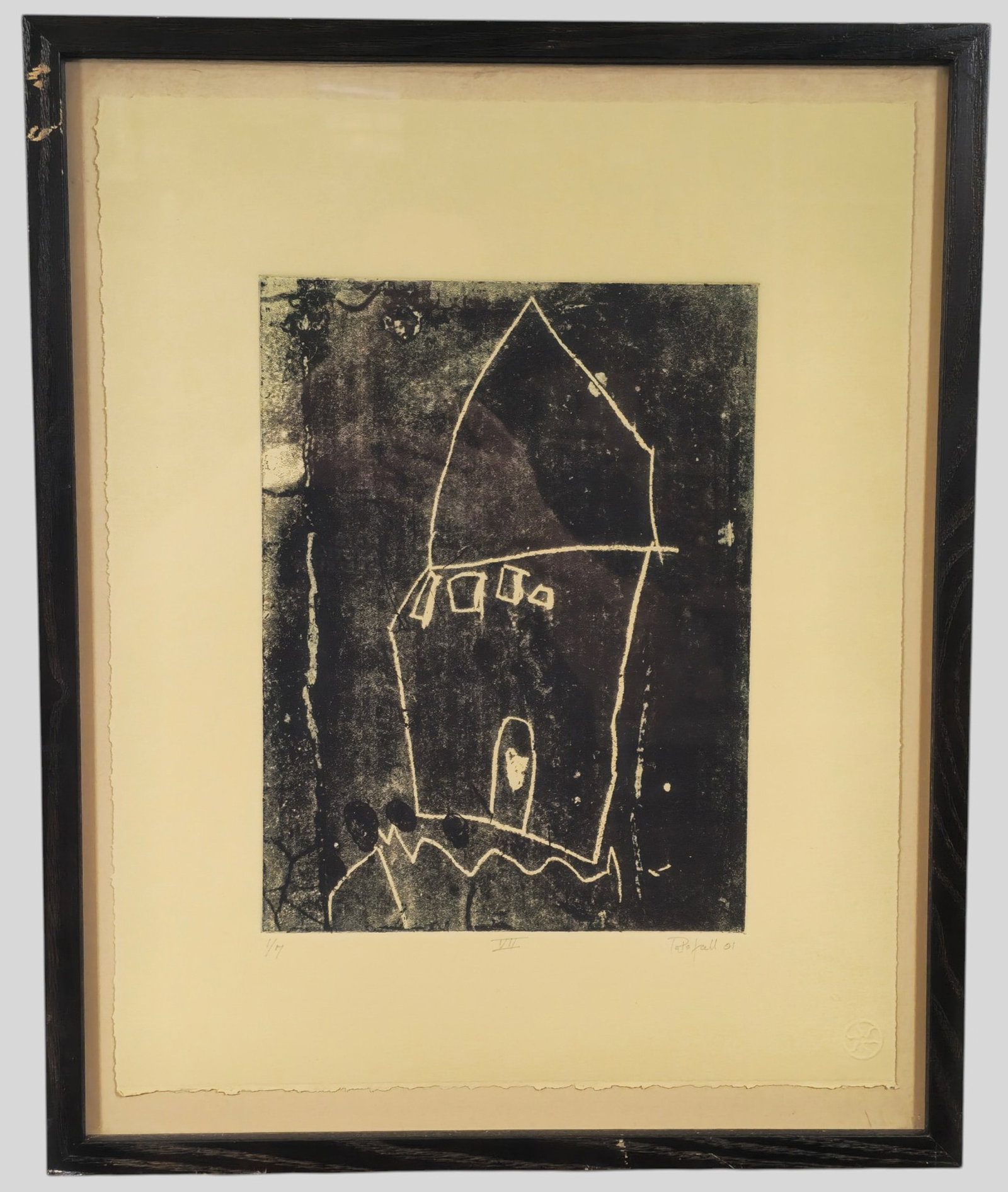 Illegible Lithograph of House (1 of 8)