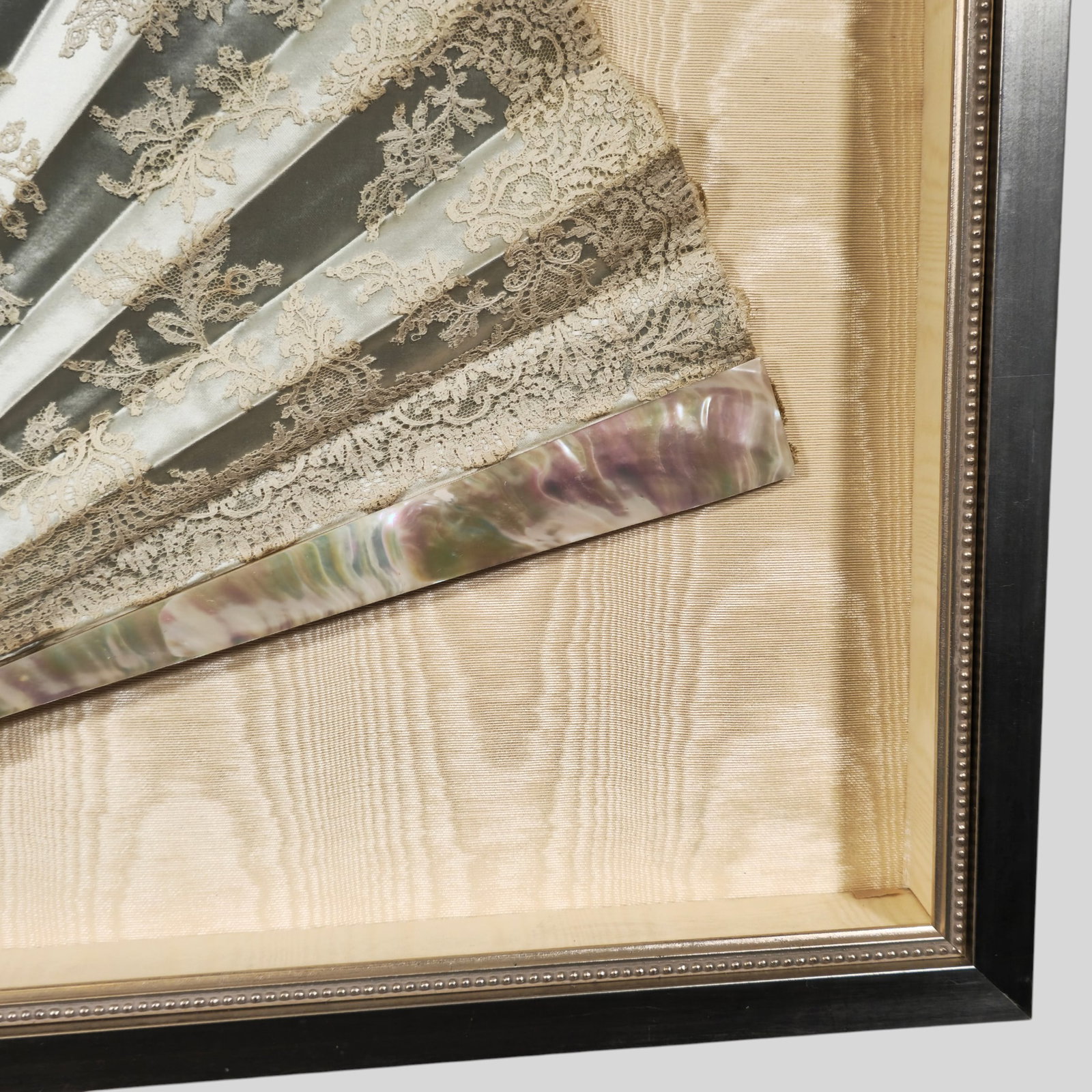 MOP Hand Painted Framed Silk Fan - 4