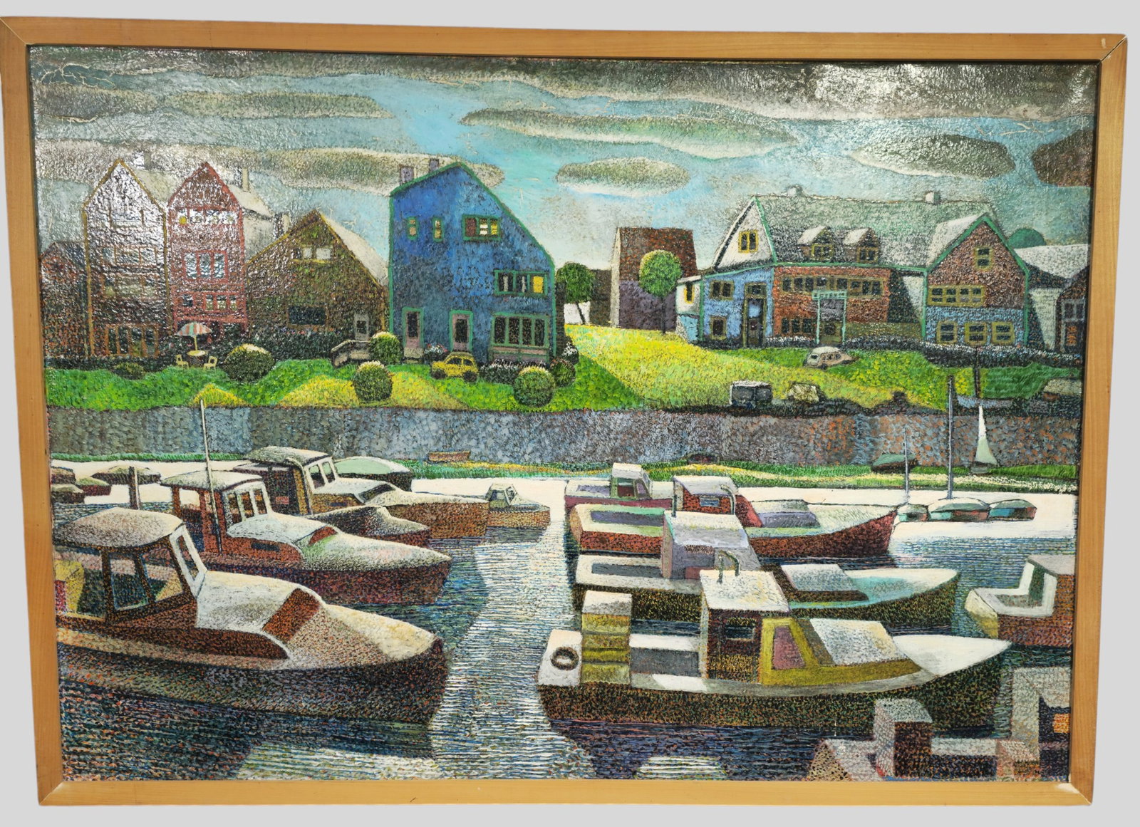 Rockport Massachusetts Boats on River Oil (1 of 6)