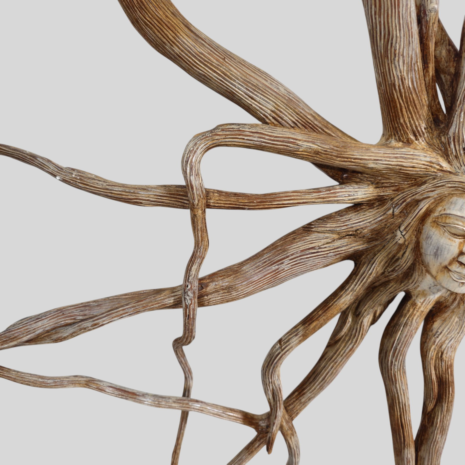 Carved Sun Goddess Tree Root Sculpture - 5