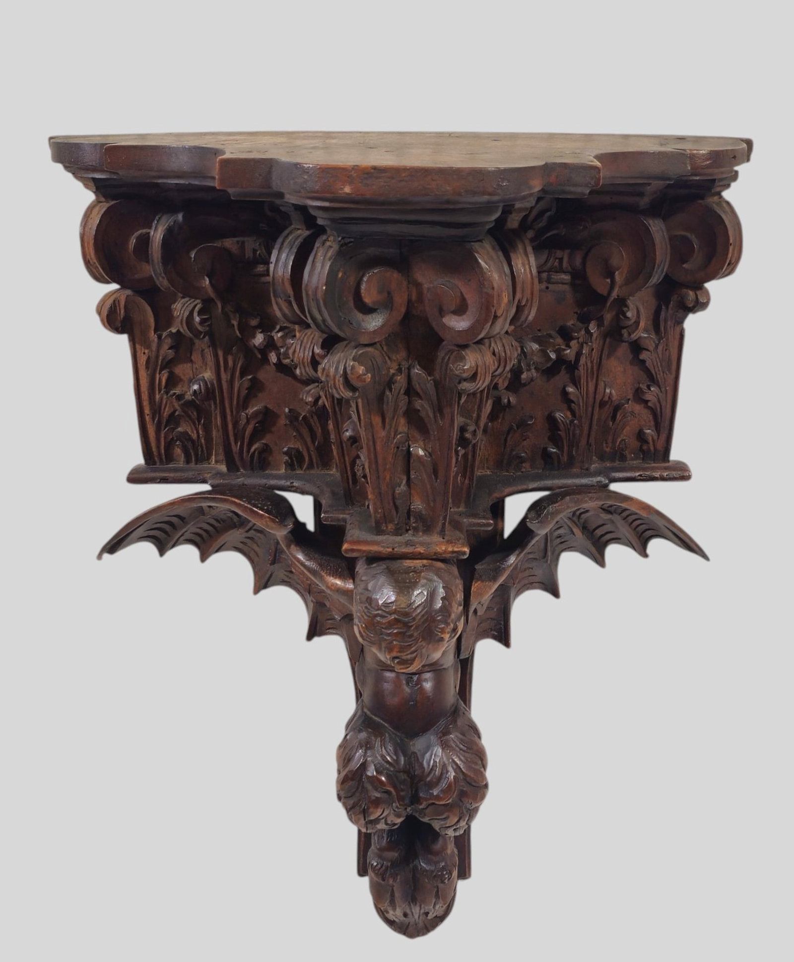 Late 18th Early 19th Century Carved Italian Wall Bracket Shelf (1 of 13)