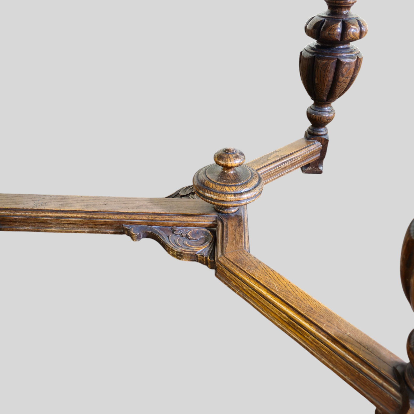 Carved Oak Dining Table - 4