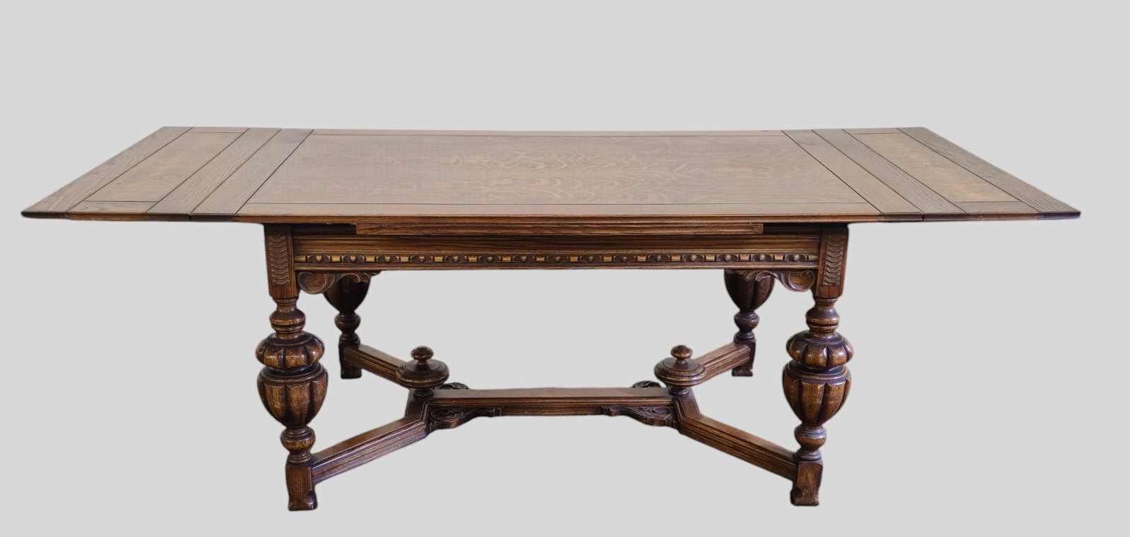 Carved Oak Dining Table - 7