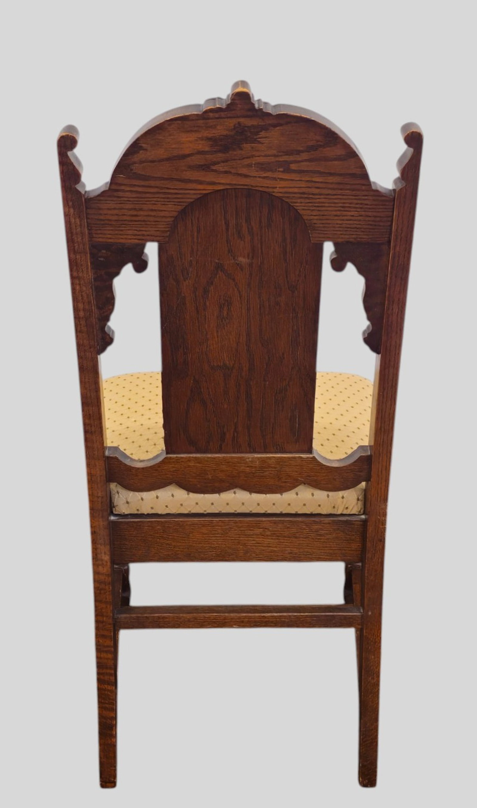 Carved Oak Dining Chairs - 11