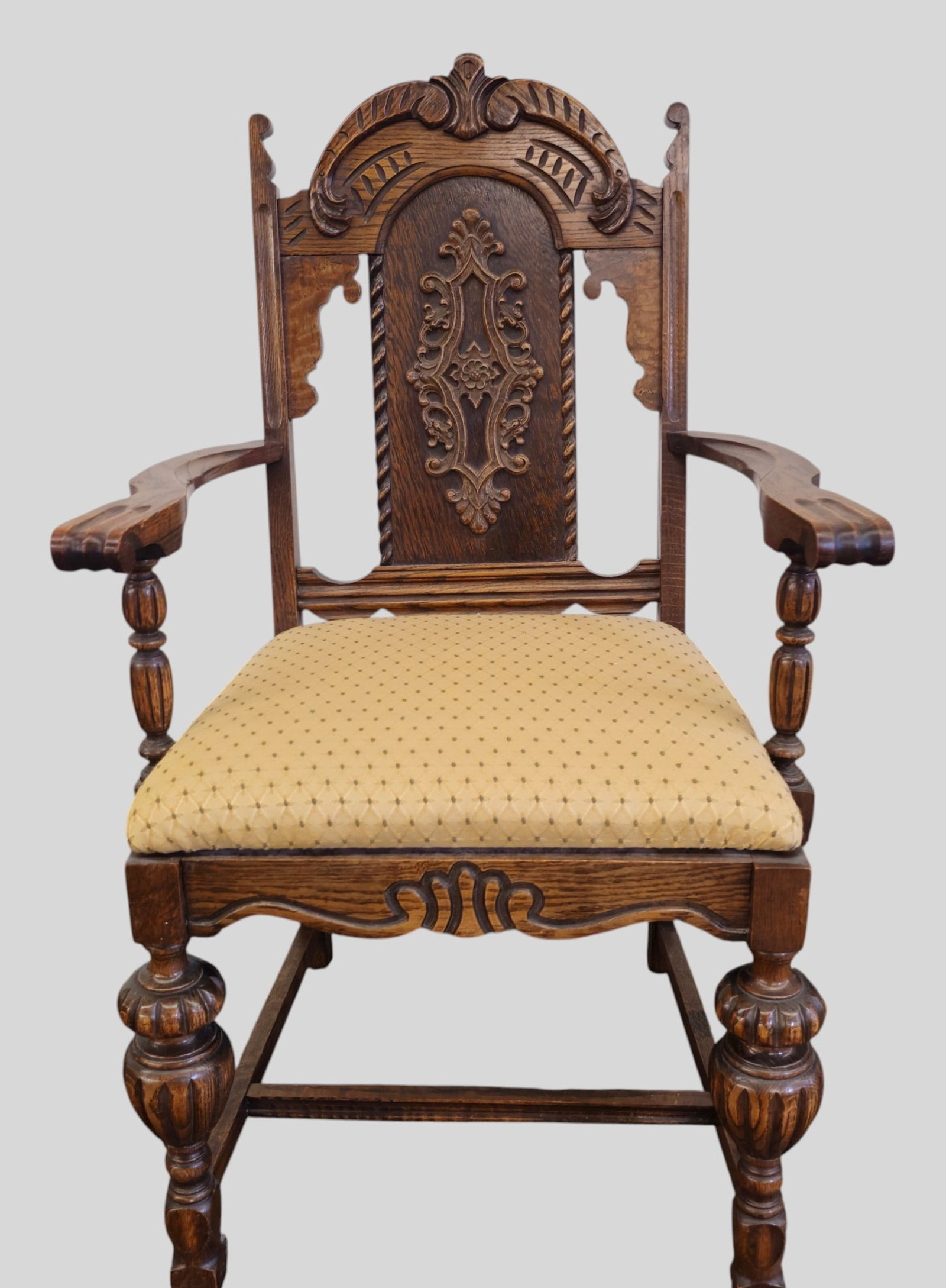 Carved Oak Dining Chairs - 3