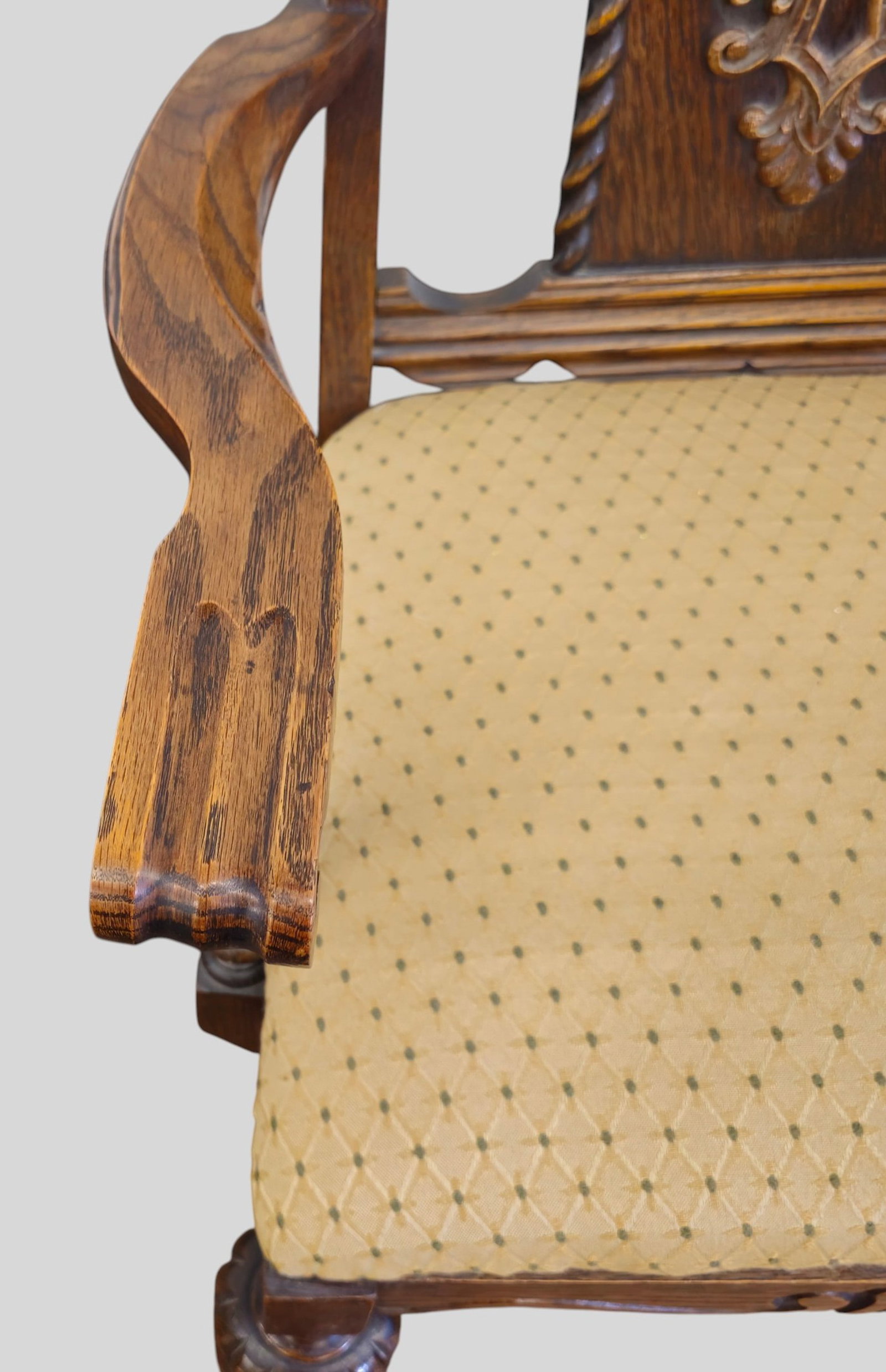 Carved Oak Dining Chairs - 5