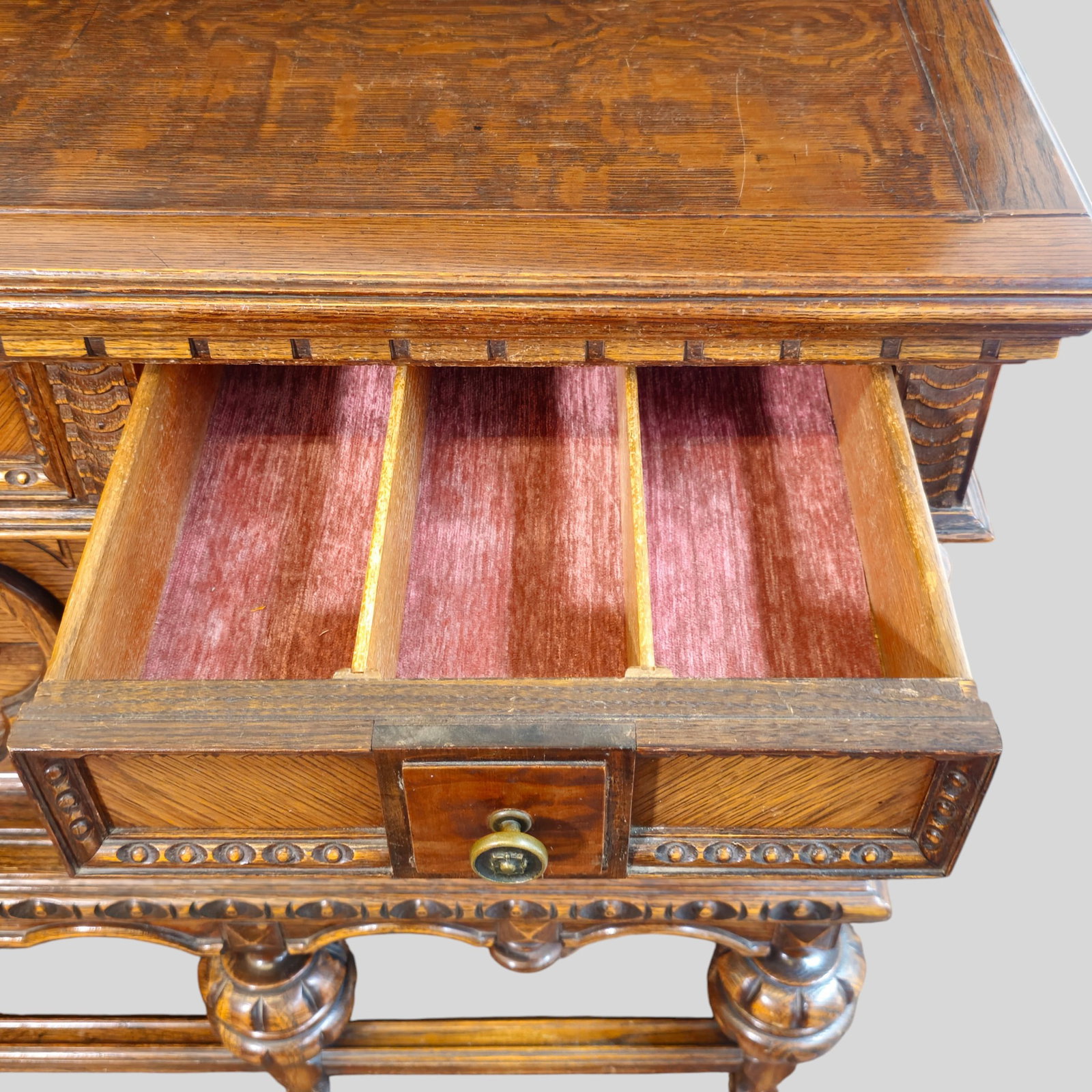 Carved Oak Sideboard / Cabinet - 10