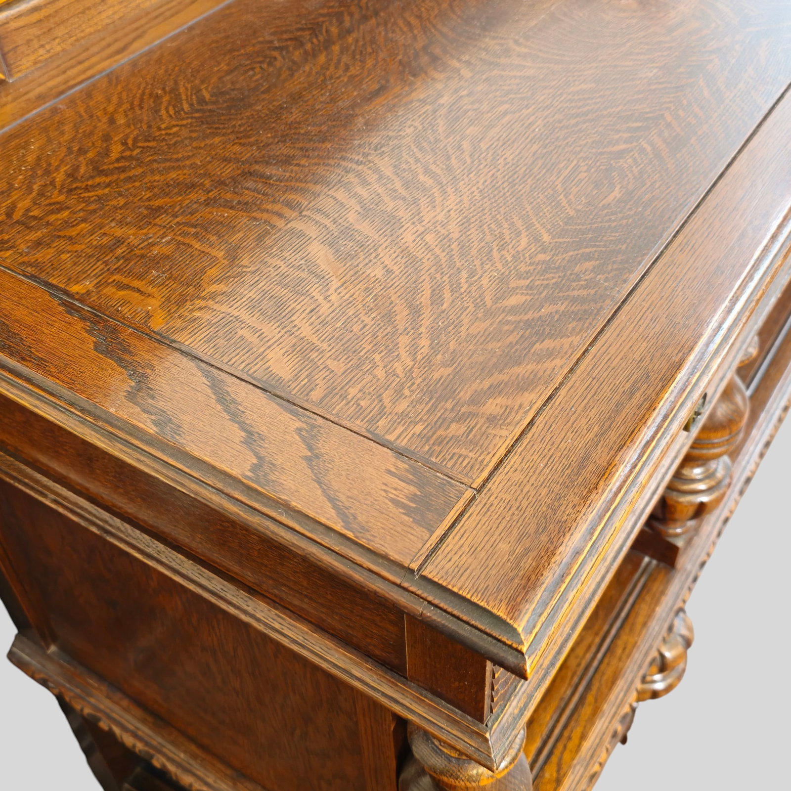 Carved Oak Sideboard / Cabinet - 5