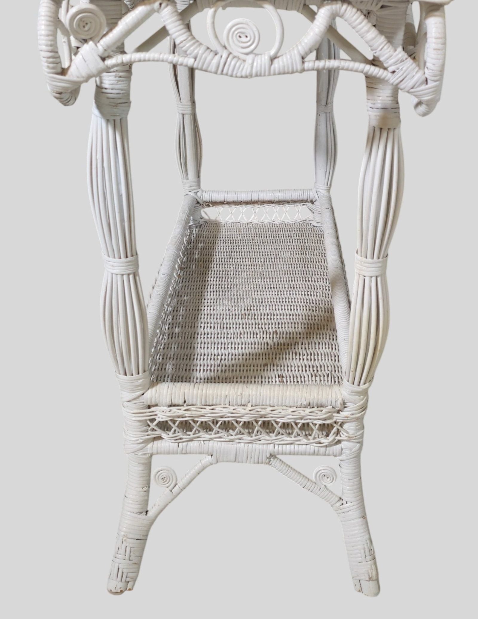 White Wicker Console / Sofa Table - 8