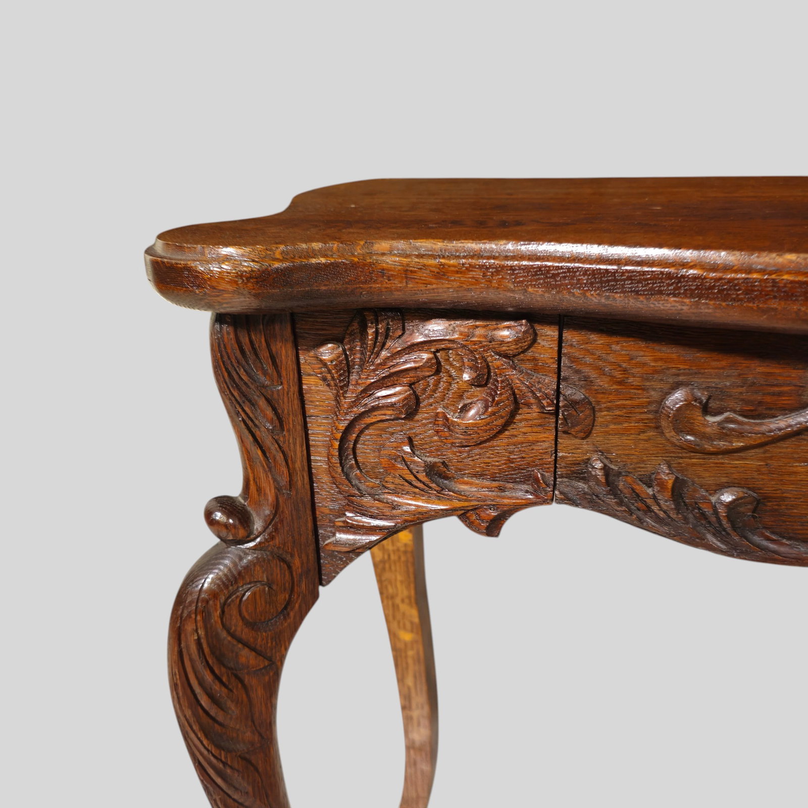 Carved Oak Hall Table - 4