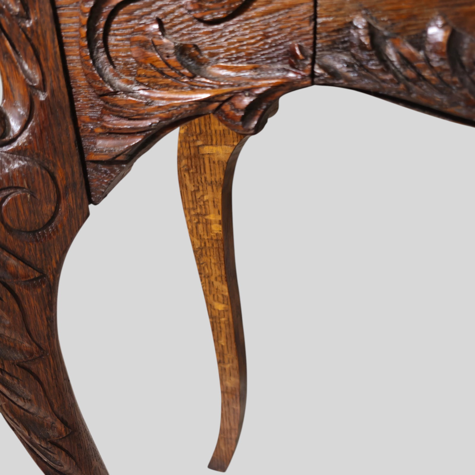 Carved Oak Hall Table - 6