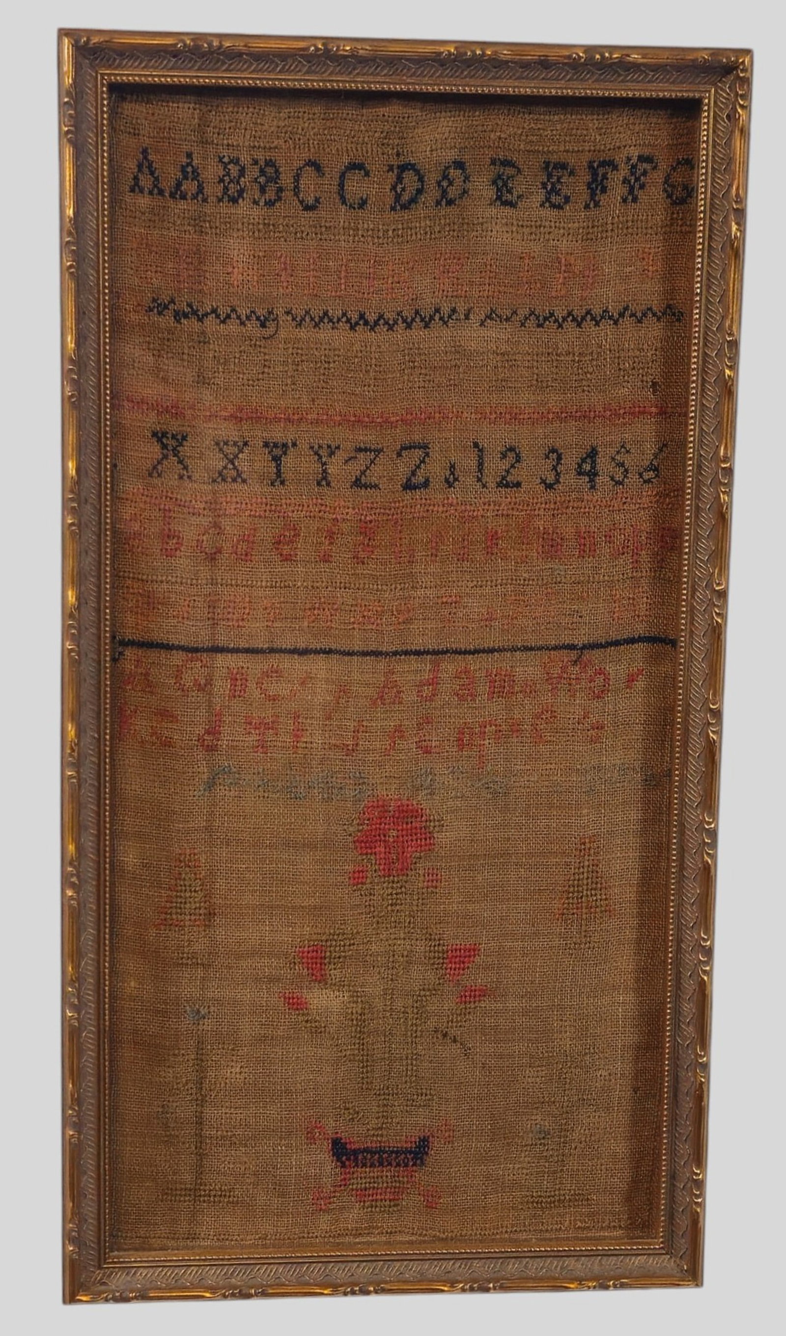 19th Century Folk Art Sampler By Agnes Alexander (1 of 8)